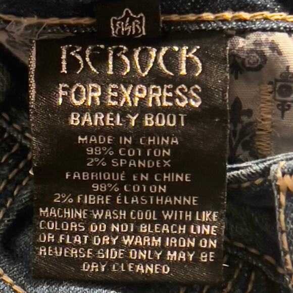 Y2K ReRock Express Barely Boot Jeans 4R Dark Wash 30 x 32 Dark Wash Stretch - Picture 4 of 16